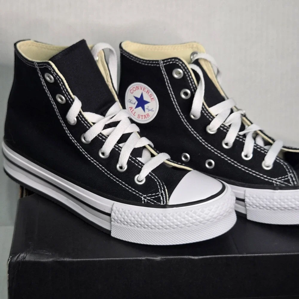 Converse Chuck Taylor NEW All Star EVA Lift Platform High Top Black Youth 3 NIB